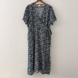 Pact NWOT Organic Cafe Crepe Wrap Dress